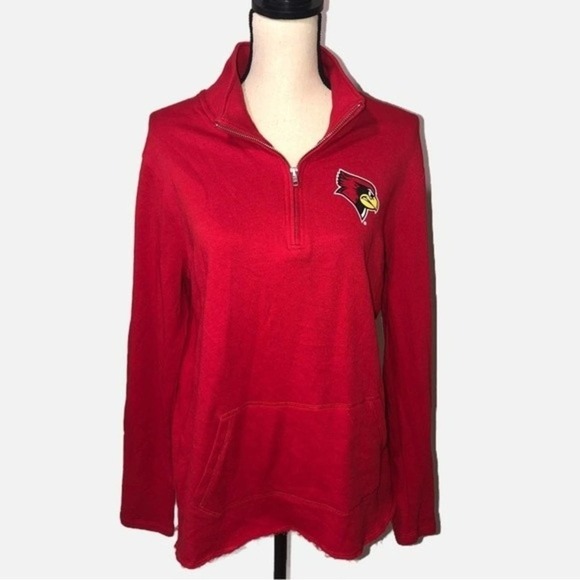 ISU Redbirds Quarter Zip Long Sleeve Top Size Medium Illinois - Picture 1 of 7